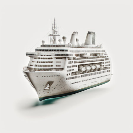Cruise ship isolated on a white background. 3d rendering.の素材
