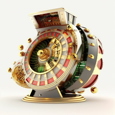 Casino roulette wheel on a white background. 3d renderの素材