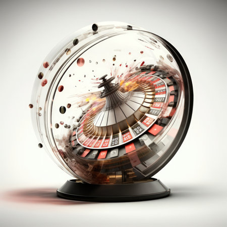 Casino roulette wheel on a white background. 3d illustrationの素材