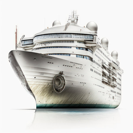 Cruise ship isolated on a white background. 3d render.の素材