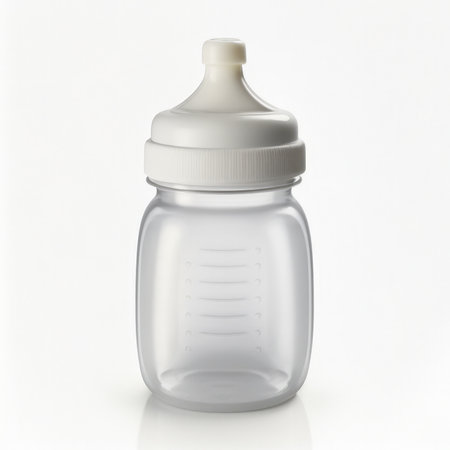 Baby bottle isolated on a white background. 3d render image.の素材