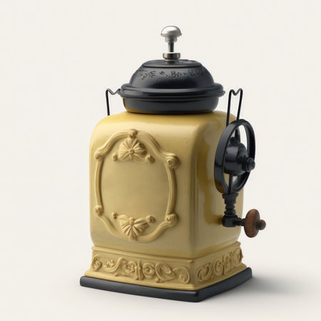 Vintage coffee grinder on a white background. 3d renderingの素材
