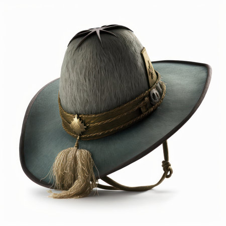 Vintage cowboy hat isolated on white background. 3D illustration.の素材