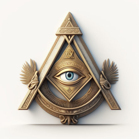 Eye of Providence in the form of a pyramid. 3D renderingの素材