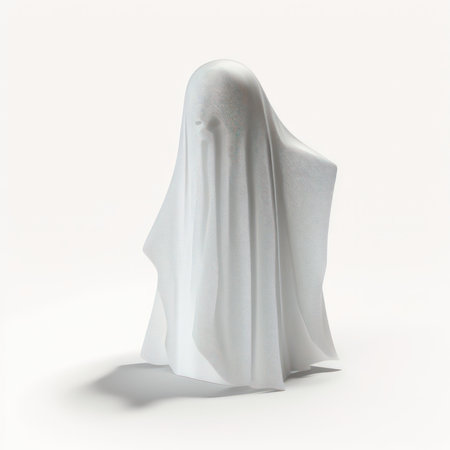 3d rendering of a white death statue isolated on a white backgroundの素材