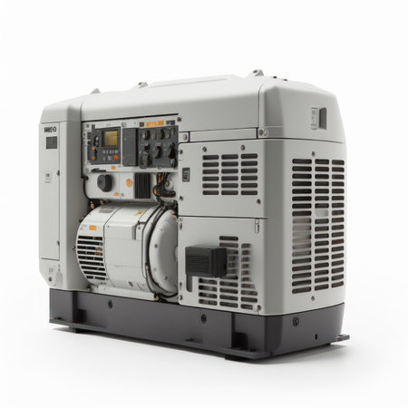 Power generator isolated on a white background. 3d render image.の素材
