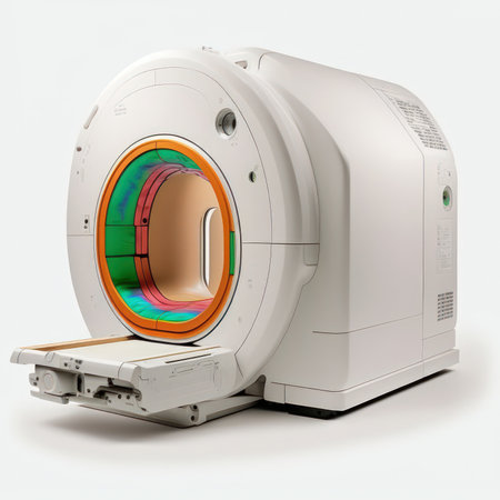 Digital tomography scanner on a white background. 3d rendering.の素材