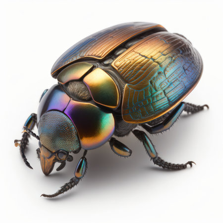 Jewel beetle isolated on a white background. 3d illustration.の素材