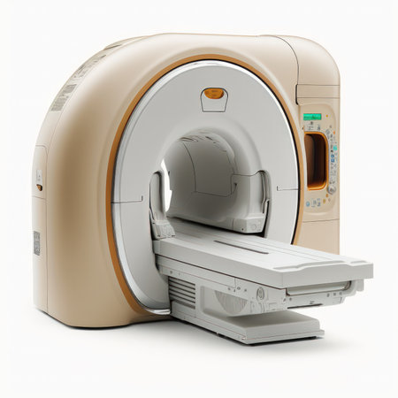 Digital tomography scanner on a white background. 3d rendering.の素材