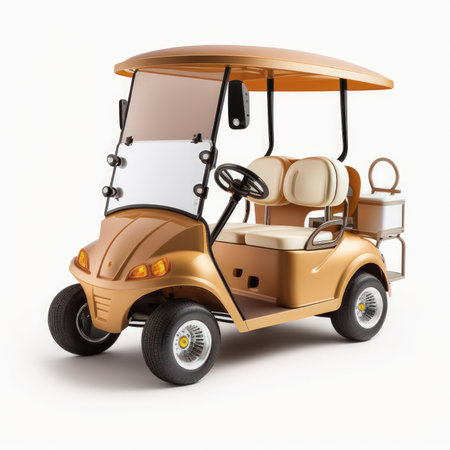 Golf cart isolated on a white background. 3d rendering.の素材