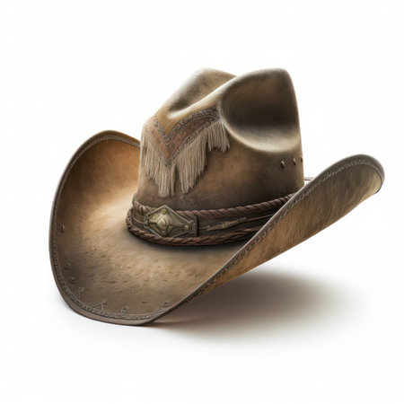 Cowboy hat isolated on white background. 3d illustration, clipping pathの素材