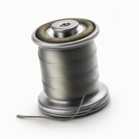 Spool of thread isolated on white background. 3d illustration.の素材