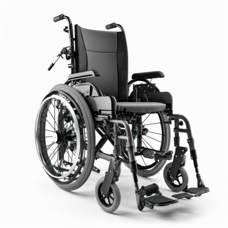 Wheelchair isolated on a white background. 3d render image.の素材