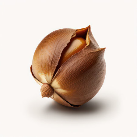 Hazelnut isolated on a white background. Clipping path included.の素材