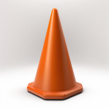 Traffic cone. 3d illustration isolated on a white background.の素材