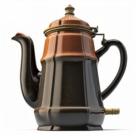 Coffee pot isolated on white background. 3d render.の素材