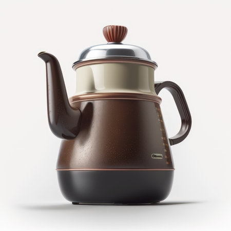 Coffee pot on a white background. 3d rendering.の素材
