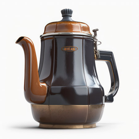 Coffee pot isolated on white background. 3D illustration.の素材