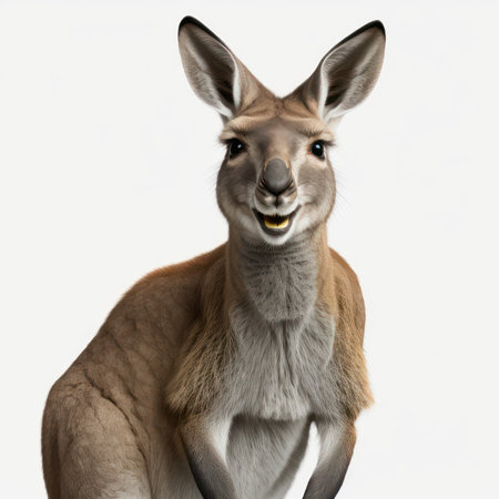 Kangaroo, isolated on white background, 3d render.の素材