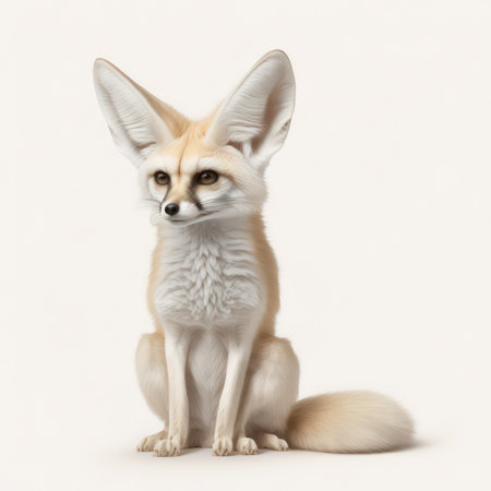 Portrait of a red fox on a white background. Studio shot.の素材