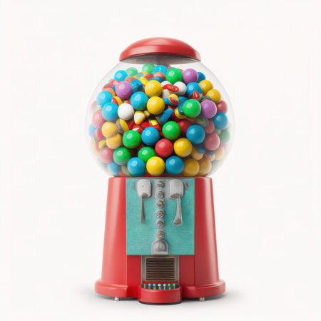 Gumball machine on a white background. 3d rendering.の素材