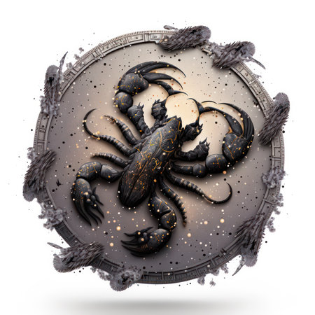 Zodiac sign Scorpio. Astrological horoscope. 3D renderingの素材