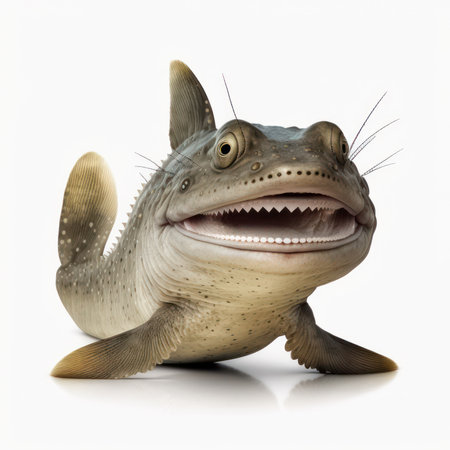 Dinosaur sturgeon on white background. 3D illustration.の素材
