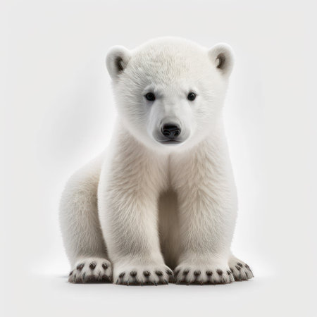 Polar bear isolated on a white background. 3d illustration.の素材