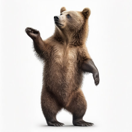 Brown bear on a white background. Isolated. 3D illustrationの素材