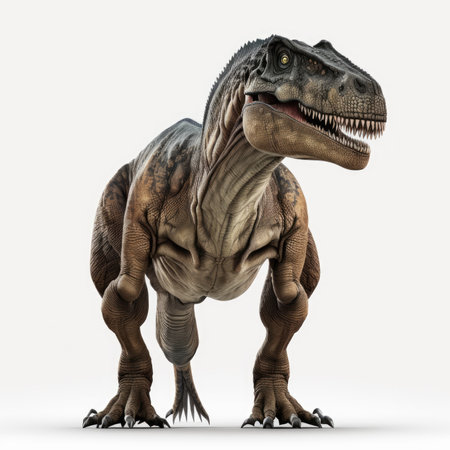 Dinosaur T-rex isolated on white background. 3D illustration.の素材