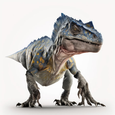 3D digital render of a dinosaur Iguana isolated on white backgroundの素材