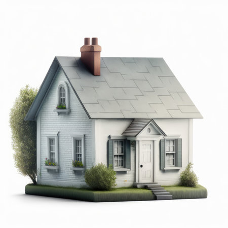 House isolated on white background. 3D illustration. Eps 10.の素材