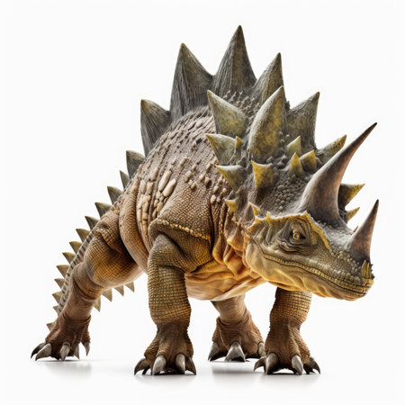 Triceratops dinosaur isolated on white background. 3d illustrationの素材
