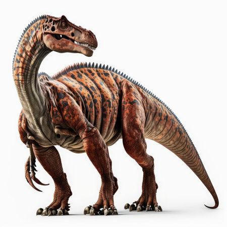3D digital render of a dinosaur T-rex isolated on white backgroundの素材