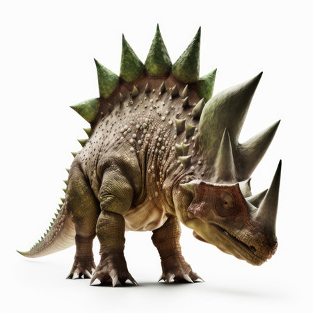 Triceratops Dinosaur on white background. 3D illustrationの素材