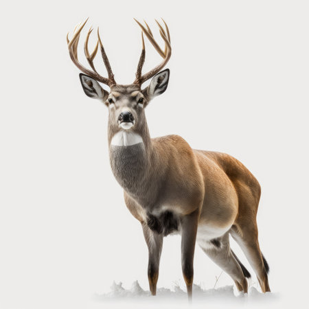 White-tailed Deer (Odocoileus virginianus) isolated on white backgroundの素材