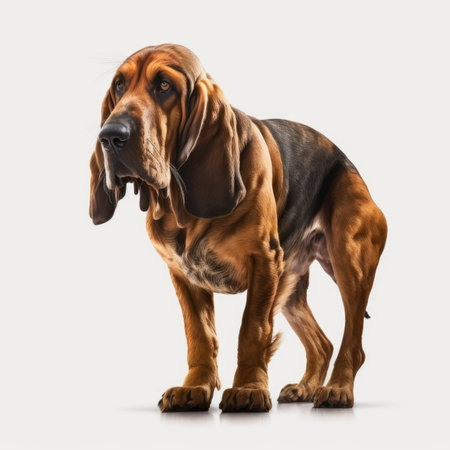 Portrait of a Rhodesian Ridgeback, isolated on white backgroundの素材