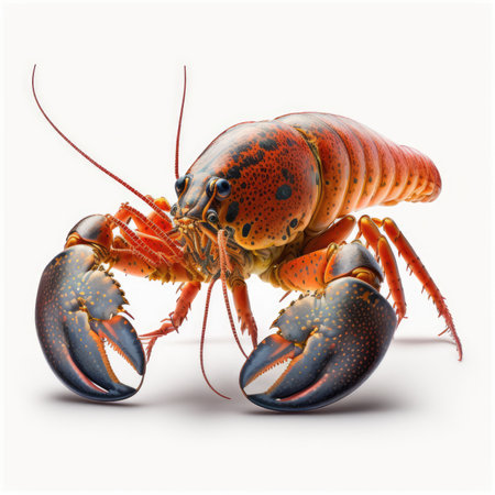 Lobster isolated on white background. Clipping path included.の素材