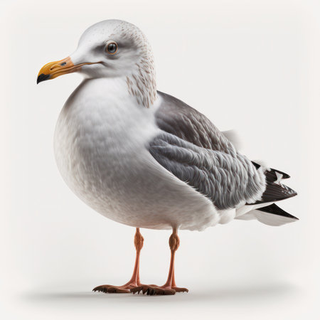 Seagull isolated on a white background. 3d render.の素材