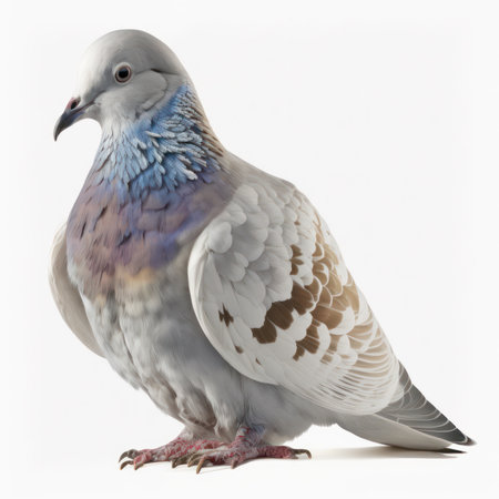 pigeon isolated on a white background. 3d rendering.の素材