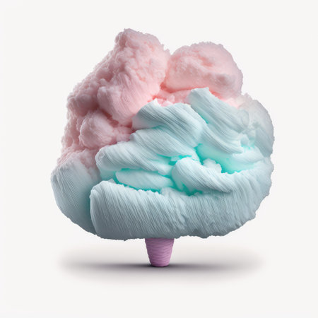 cotton candy isolated on white background. 3d render illustration.の素材