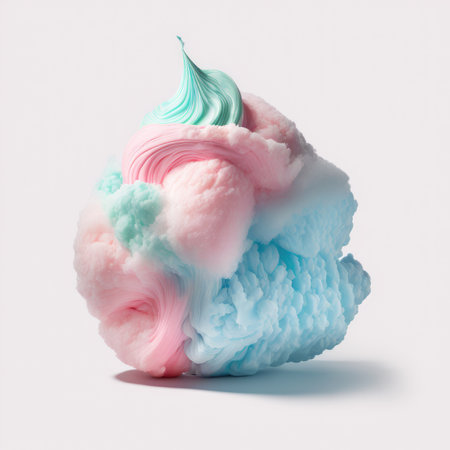Cotton candy isolated on white background. 3d render illustration.の素材