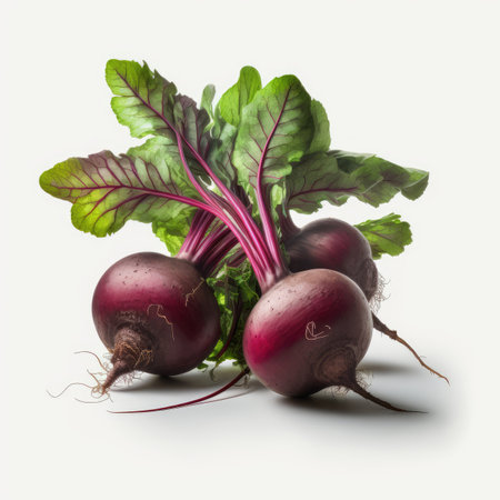 Beetroot with leaves isolated on white background. Fresh beetroot.の素材