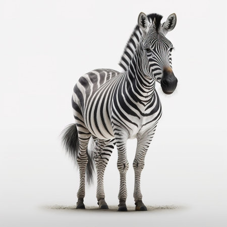Zebra isolated on a white background. 3d render illustration.の素材