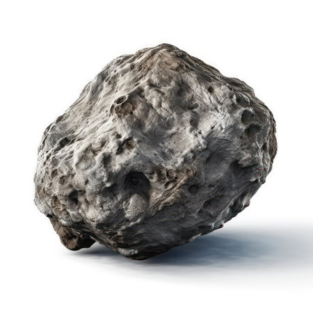 Rock isolated on white background. 3D illustration. High resolution.の素材