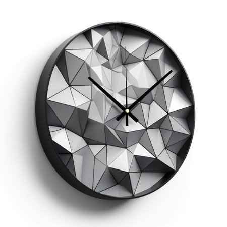 3d render of black clock on white background. Time concept.の素材
