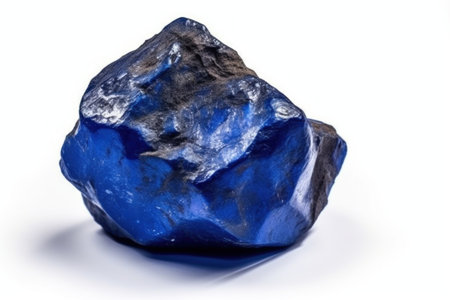 blue nugget isolated on white background close up. macro photoの素材