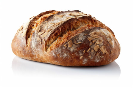 loaf of bread isolated on a white background. studio shot.の素材