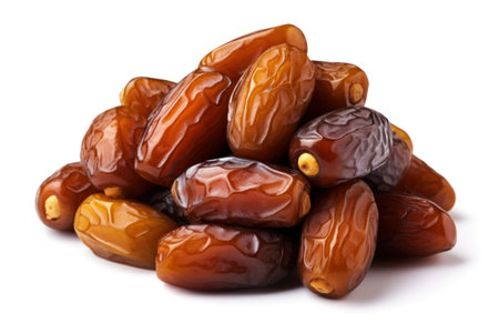 Dates fruit isolated on white background cutout. Healthy eating concept.の素材