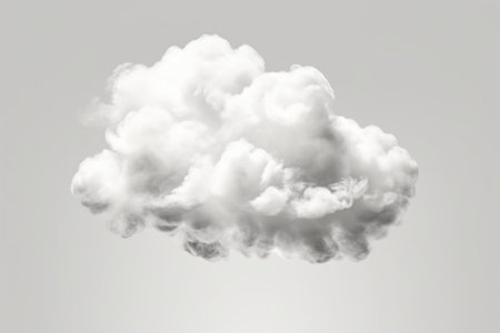 White cloud on a gray background. 3d rendering, 3d illustration.の素材